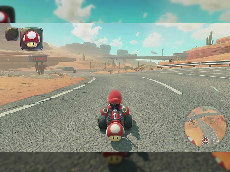 マリオカートワールドの新モードフリーランをプレイしている画像