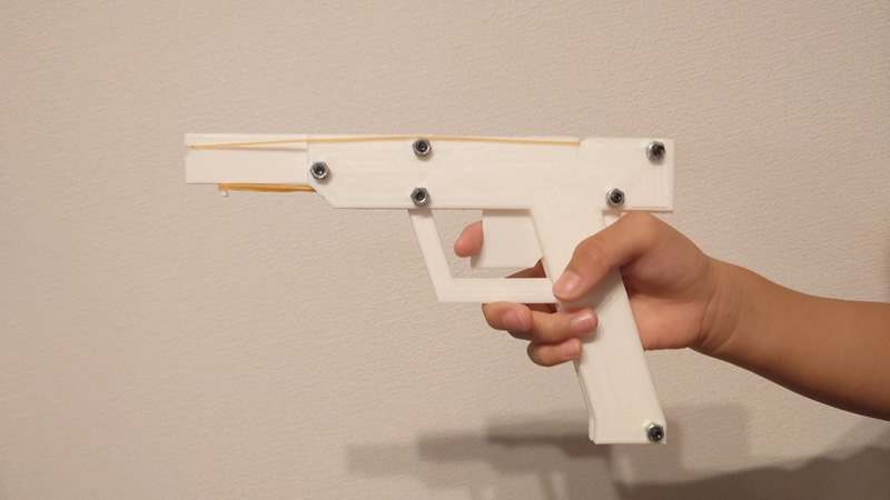 3Dプリンターで輪ゴム鉄砲を自作した