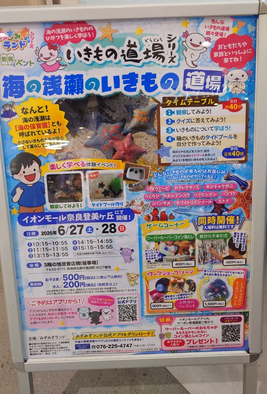 イオンモールにて「海の浅瀬のいきもの道場」のイベント