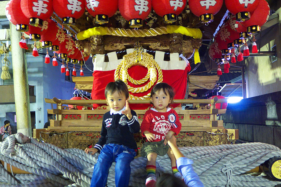 孫たちと河内の祭りへ